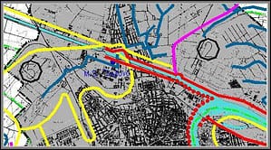Kvalitet površinskih voda na području grada Novog Sada 7 Slika 6. Kanal OKM HS DTD Novi Sad-Savino Selo (tok kroz Novi Sad) sa naznačenim lokalitetima uzorkovanja vode