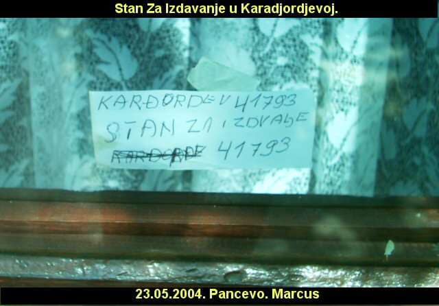 Stan za izdavanje u Karadordevoj